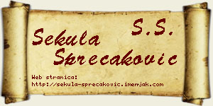 Sekula Sprečaković vizit kartica